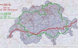 Peter Frommenwiler wanderte mit seiner Hündin in 11 Wochen um die Schweiz herum.