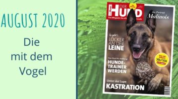 Cover der Ausgabe 9/20 von DER HUND, mit Malinois Ingo und Steinkauz Poldi