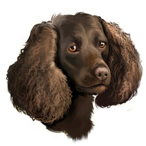 Zeichnung des Kopfes eines American Water Spaniels