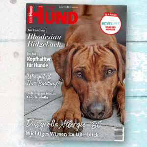 Das Cover der August-Ausgabe von DER HUND, 2022
