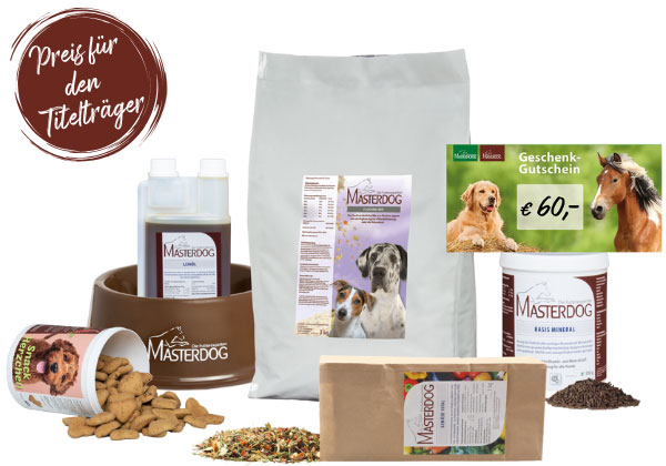 Gewinnpaket von MASTERDOG für den Titelträger der DER HUND Aktion 